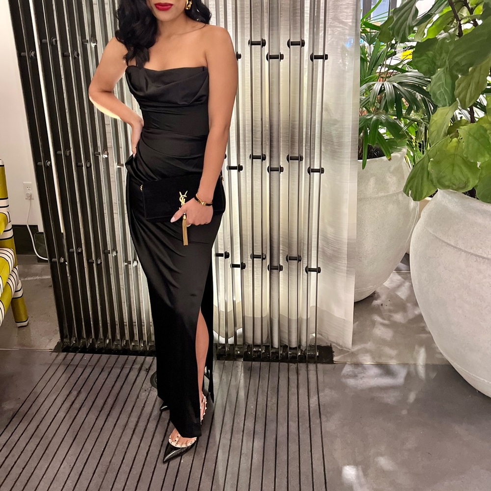 House of CB black corset dress size small